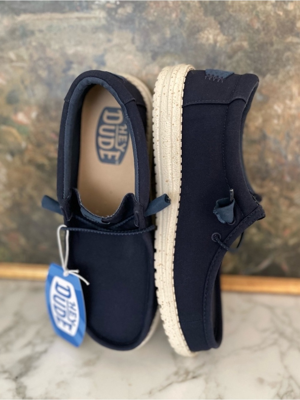 Hey Dude Wally Navy Blue Slip on Shoes